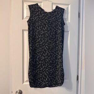 Reitmans Black Shift Dress with White Floral Print